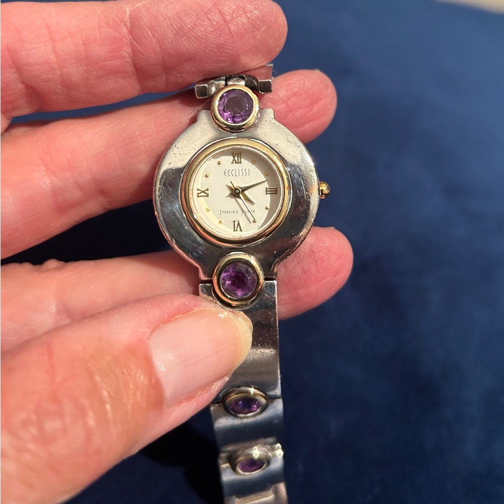 Ecclissi Sterling Silver and Gold Watch